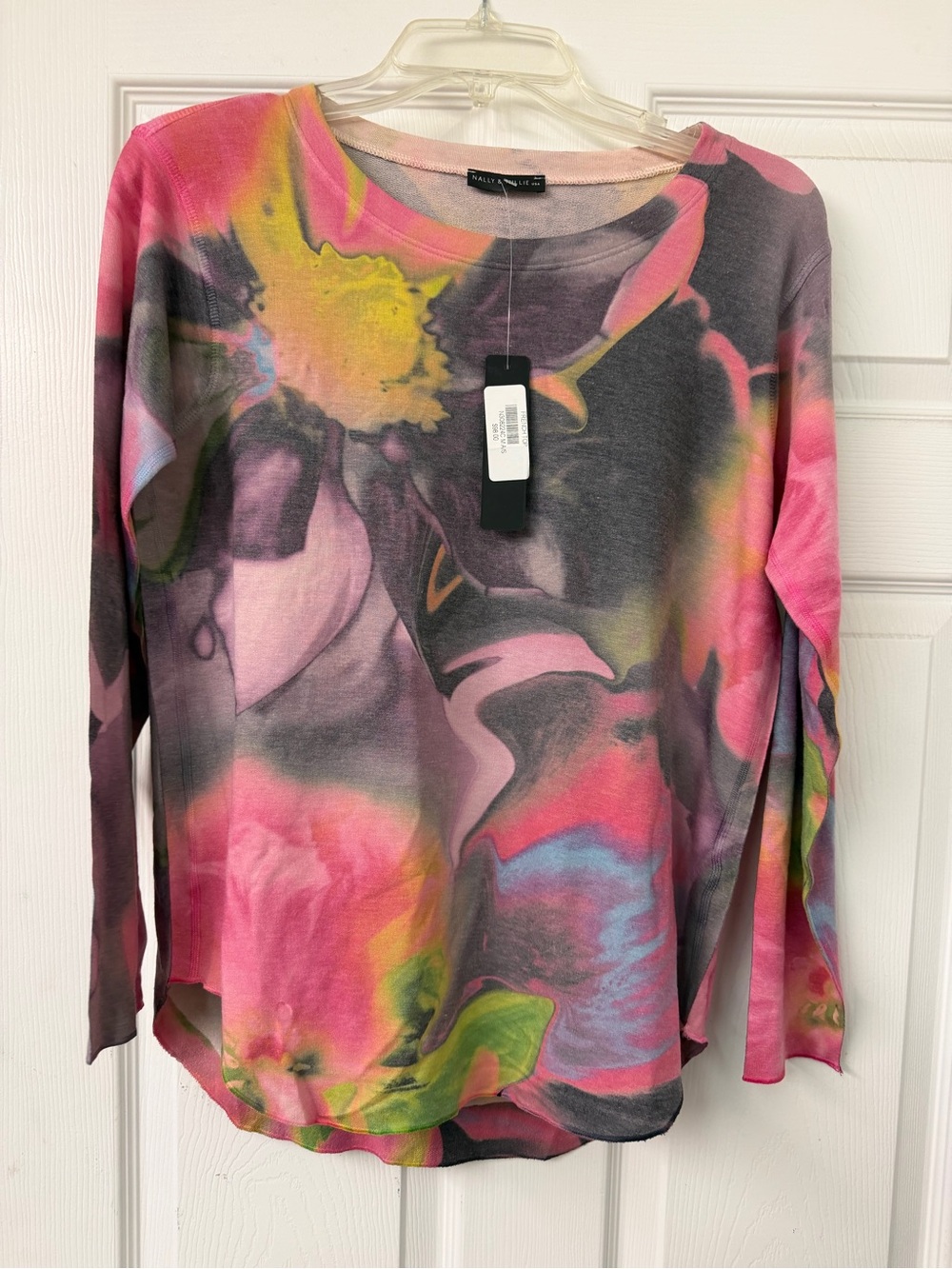 Nally & Millie Pink Multi Floral-Print Long-Sleeve Top